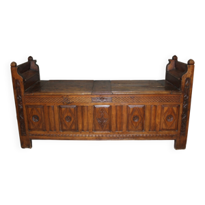 Banc coffre en chêne
