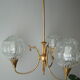 Lustre 3 branches vintage globes bullés