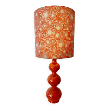 Kaiser Leuchten – Lampe à bulles du milieu du siècle en rouge feu