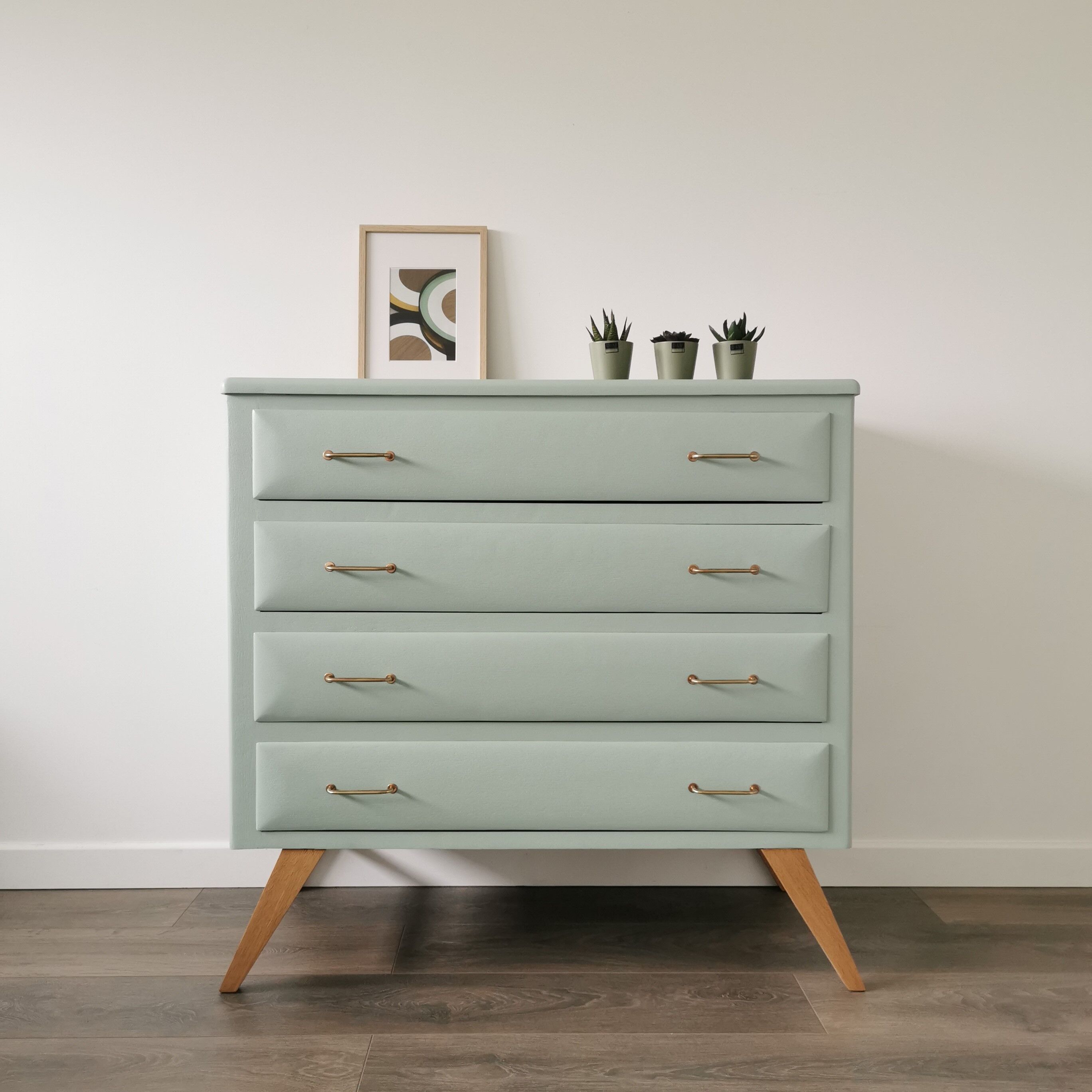 Vintage chest of drawers compass feet
