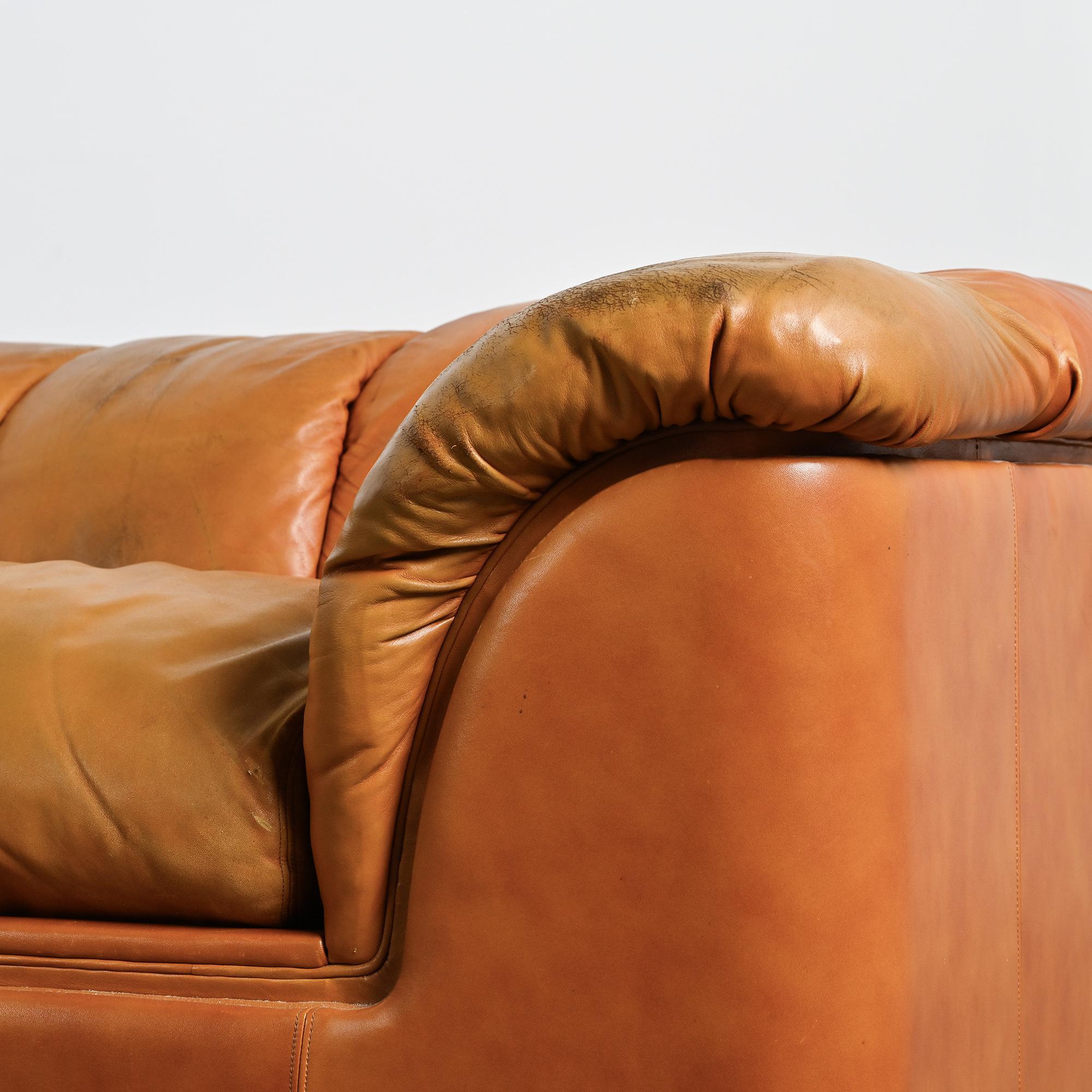 Cocker leather sofa, Bresciani, Poltrona Frau, around 1975