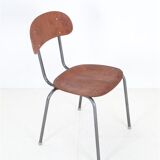 High-quality restored mid-century teak / tubular steel chair / Danish industrial design / 1960s / 1970s