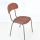 Chaise en teck restaurée de haute qualité / acier tubulaire / design industriel danois / années 1960 / années 1970