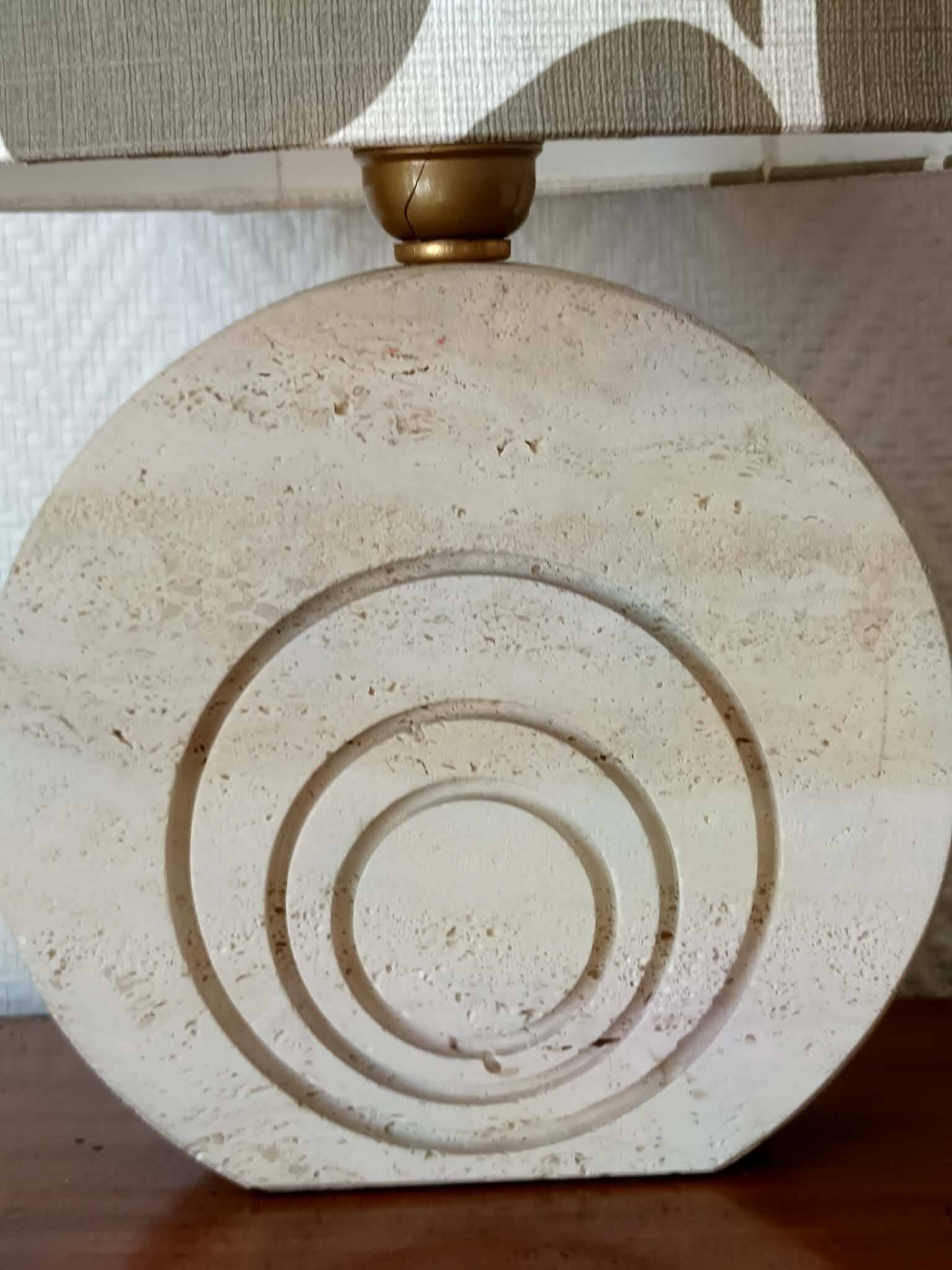 Pair of travertine lamps by Fratelli Mannelli