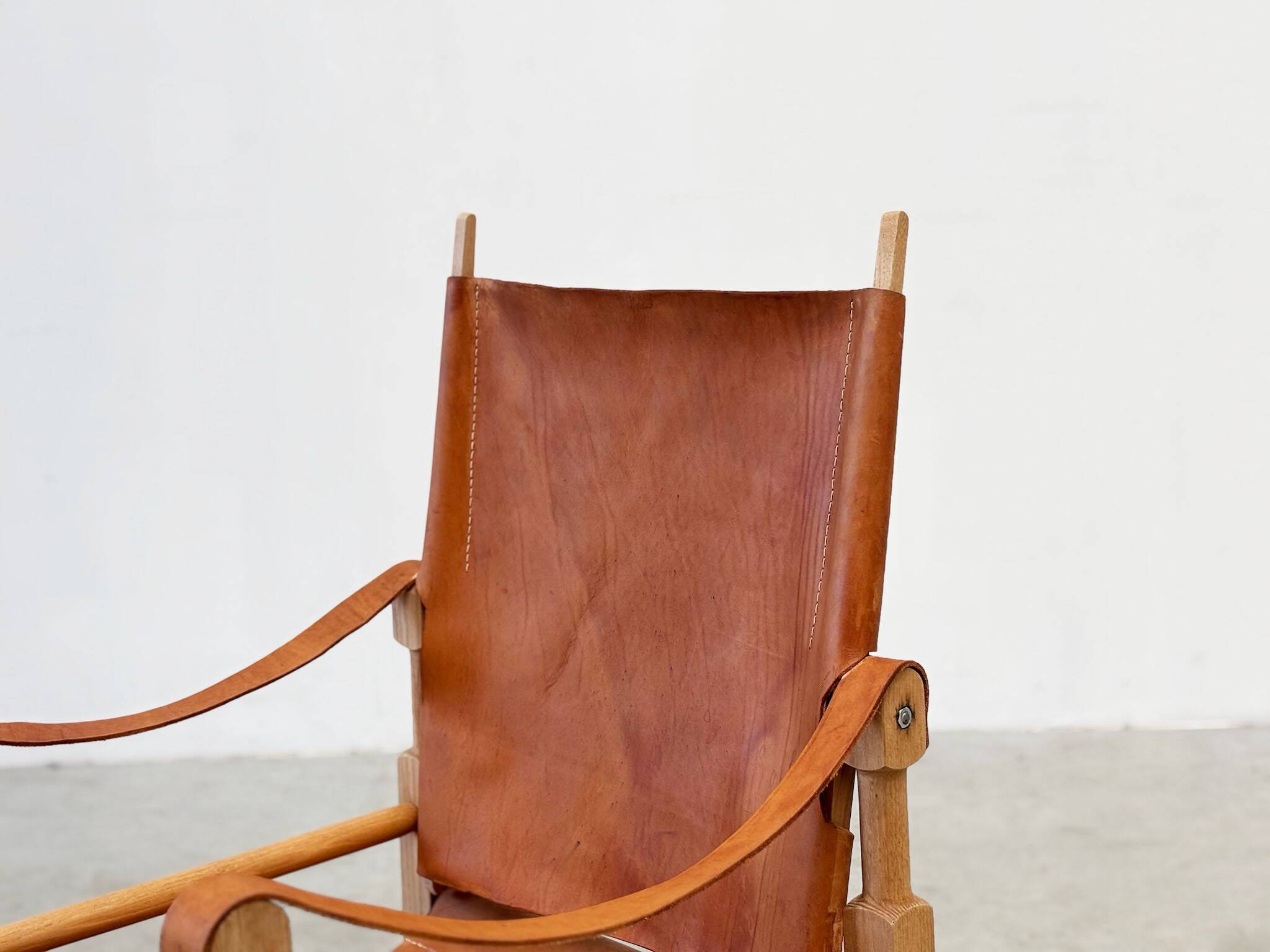 Cognac leather Safari chair