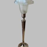 Lampe Art Deco H 53cm verre opalescente