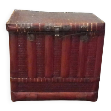Coffre de rangement en bambou chinois ancien