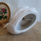 Vintage opaline globe bedside swan lamp