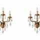 Vintage wall lamp with glass pendants.