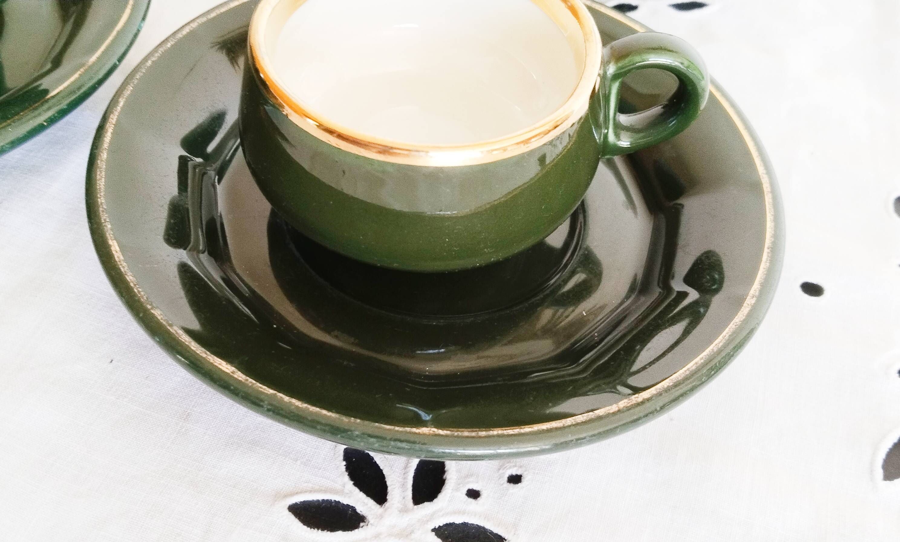 Helvetia Green Bistro Coffee Mugs (4)