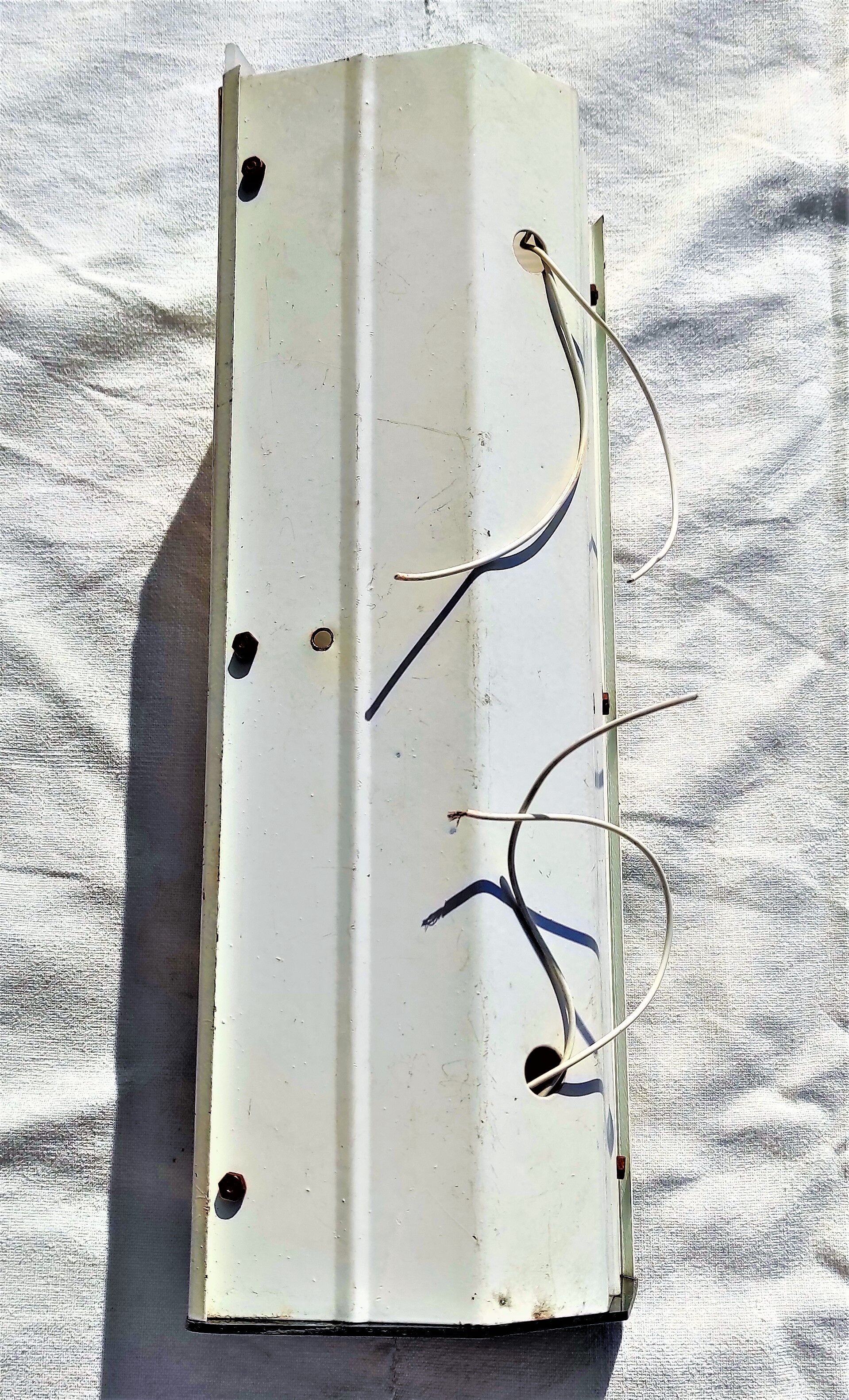 Perspex angle sconces and white lacquered metal with double lamp 1 pair