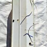 Perspex angle sconces and white lacquered metal with double lamp 1 pair