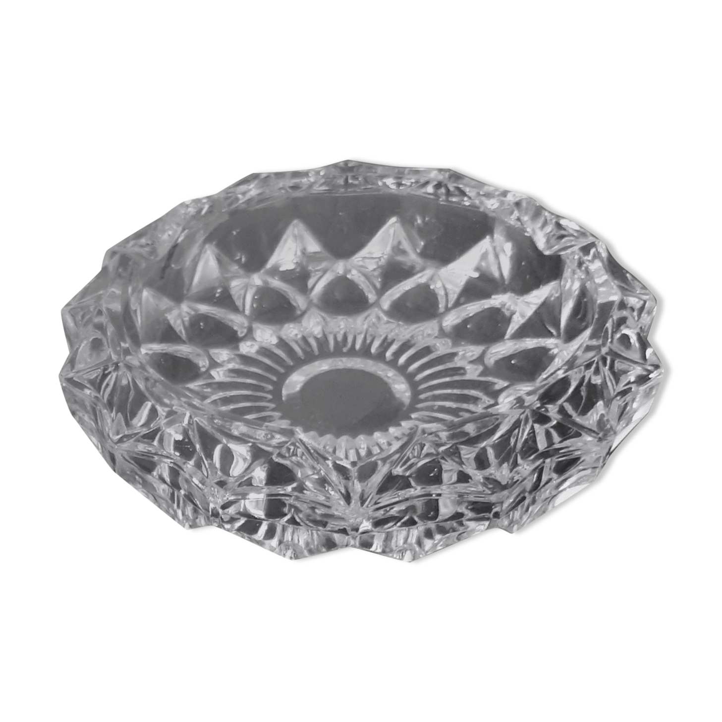 Glass ashtray, vintage collection chiseled