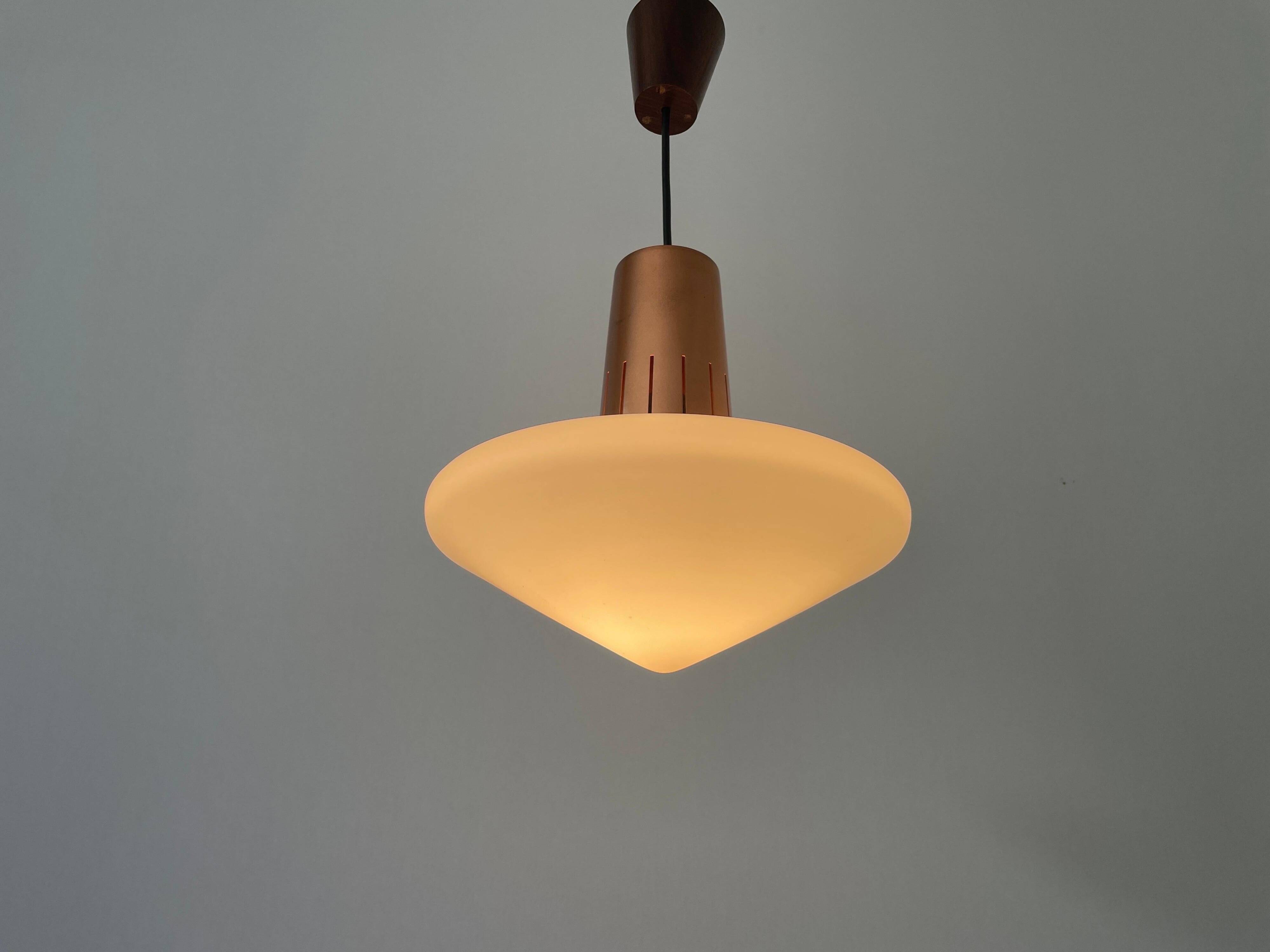 Pyramidal glass ceiling light, 1960s, Germany