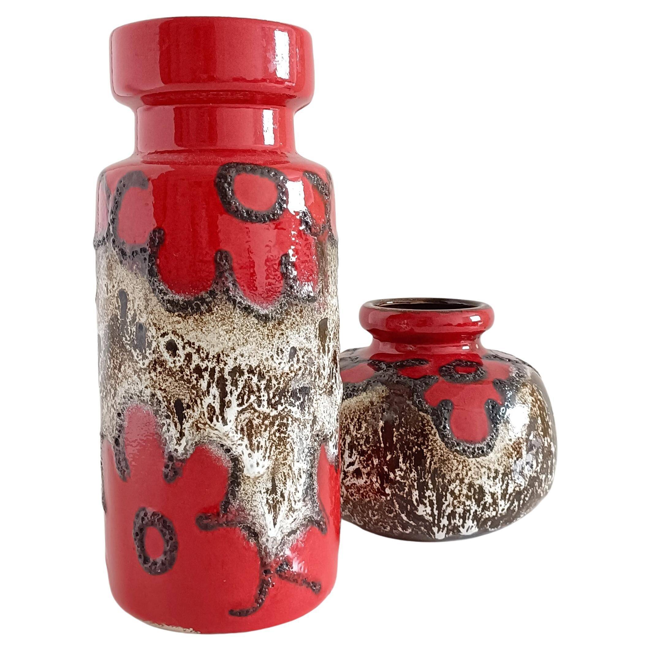 Vases en céramique Scheurich de style mid-century modern, Allemagne de l'Ouest, années 1960.