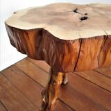 Coffee table solid wood tripod vintage folk art