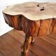 Coffee table solid wood tripod vintage folk art