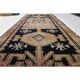 Vintage Turkish Oushak handmade wool cotton tan runner rug 114x285