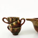 Duo of flamed bowls and matching dinette cups