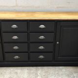 Craft furniture black patina two doors and eight drawers