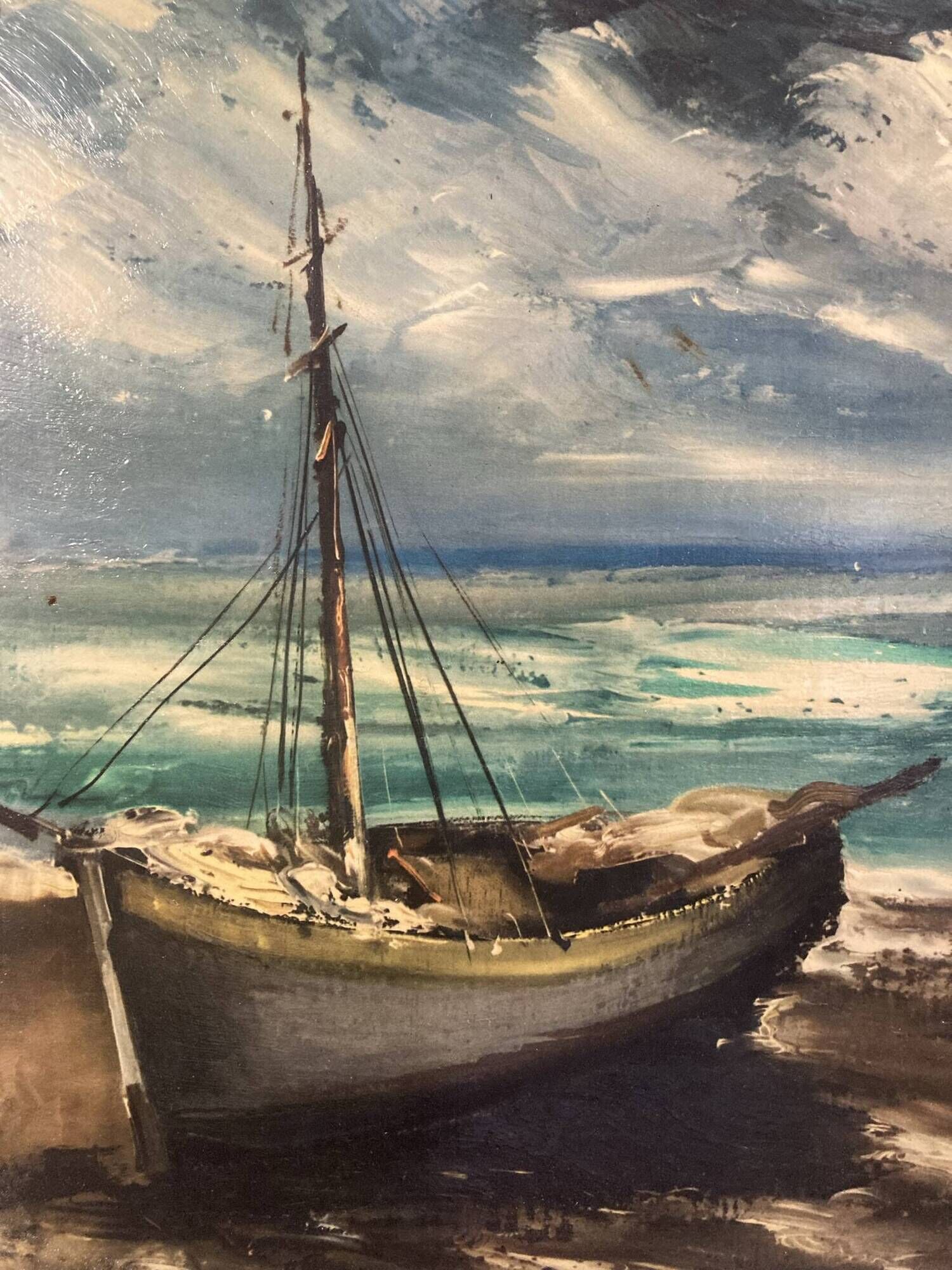 Oil on canvas, marine reproduction after Vlaminck 20th century.
