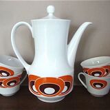 Set of coffee maker and 4 cups porcelain