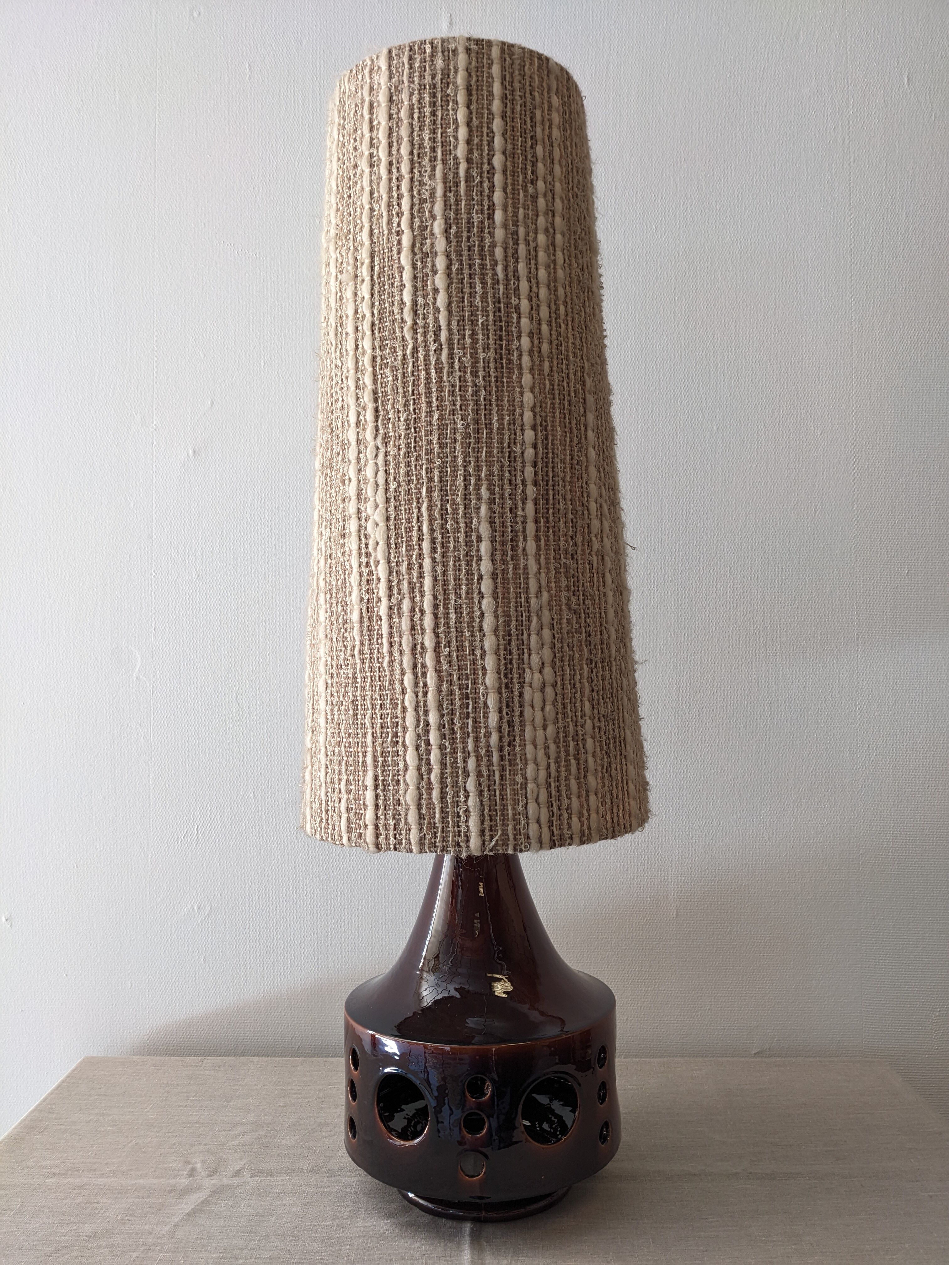 Glazed ceramic floor lamp from the 60s/70s