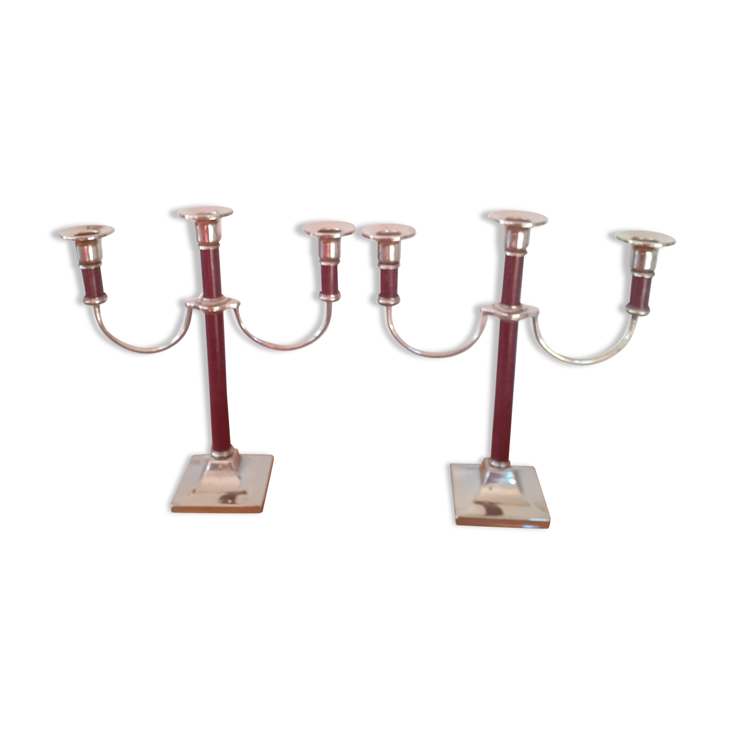 Paire de chandeliers trois feux