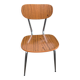 Vintage Chair 60s/70s Formica Wood Pattern & Chrome Legs
