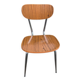 Vintage Chair 60s/70s Formica Wood Pattern & Chrome Legs