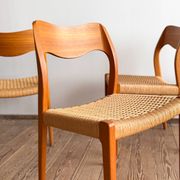 Set of 6 #71 teak chairs by Niels O. Møller, JL. Moller Mid Century