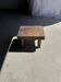 Petit stool, tabouret d'appoint en teck massif rectangulaire wabi-sabi H25