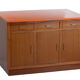 Vintage trading counter in wood and formica orange 1960