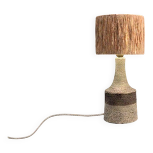 Lampe en grès avec abat-jour