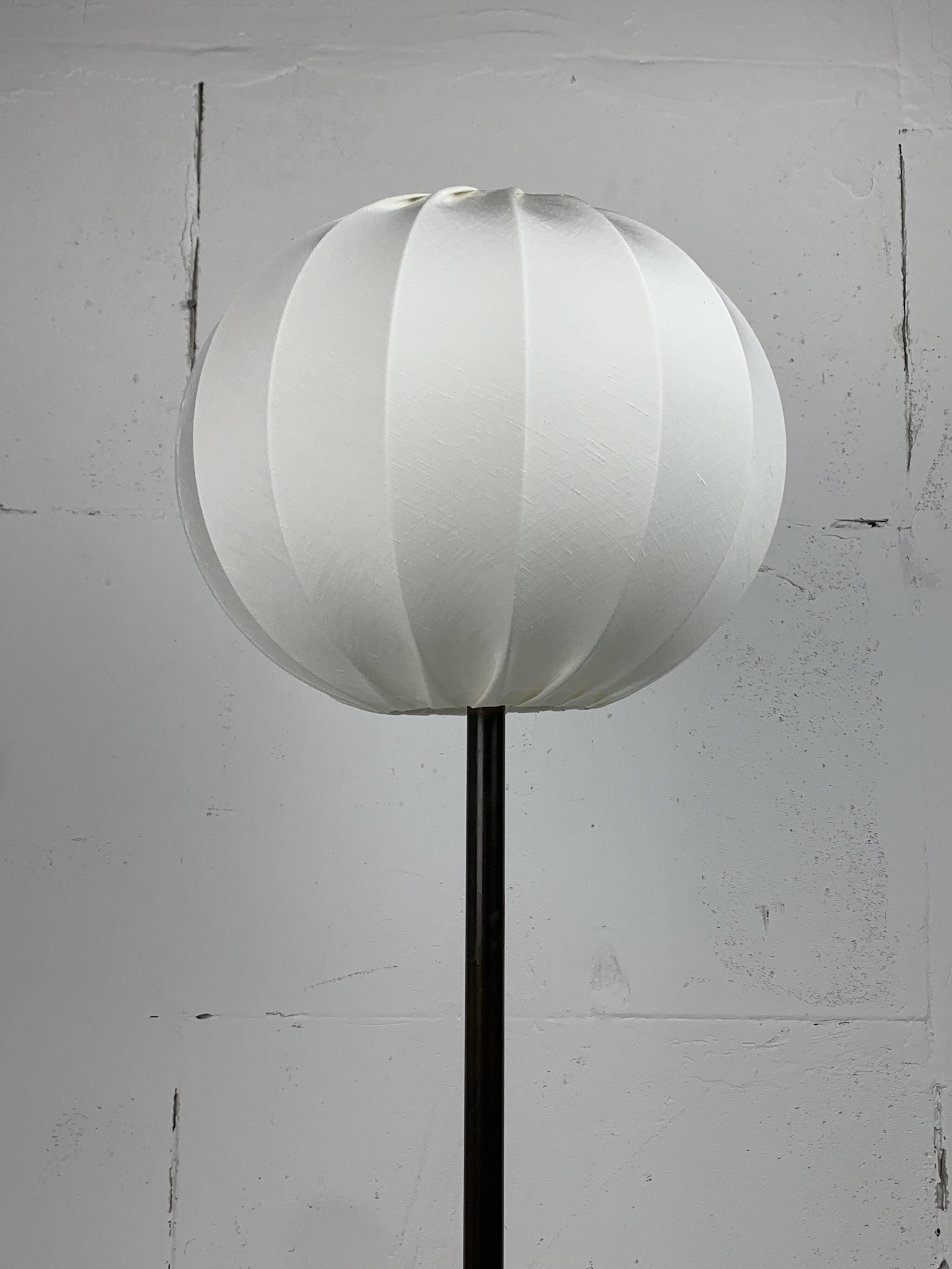 Brutalist bronze large cocoon table lamp, Dutch 1990s