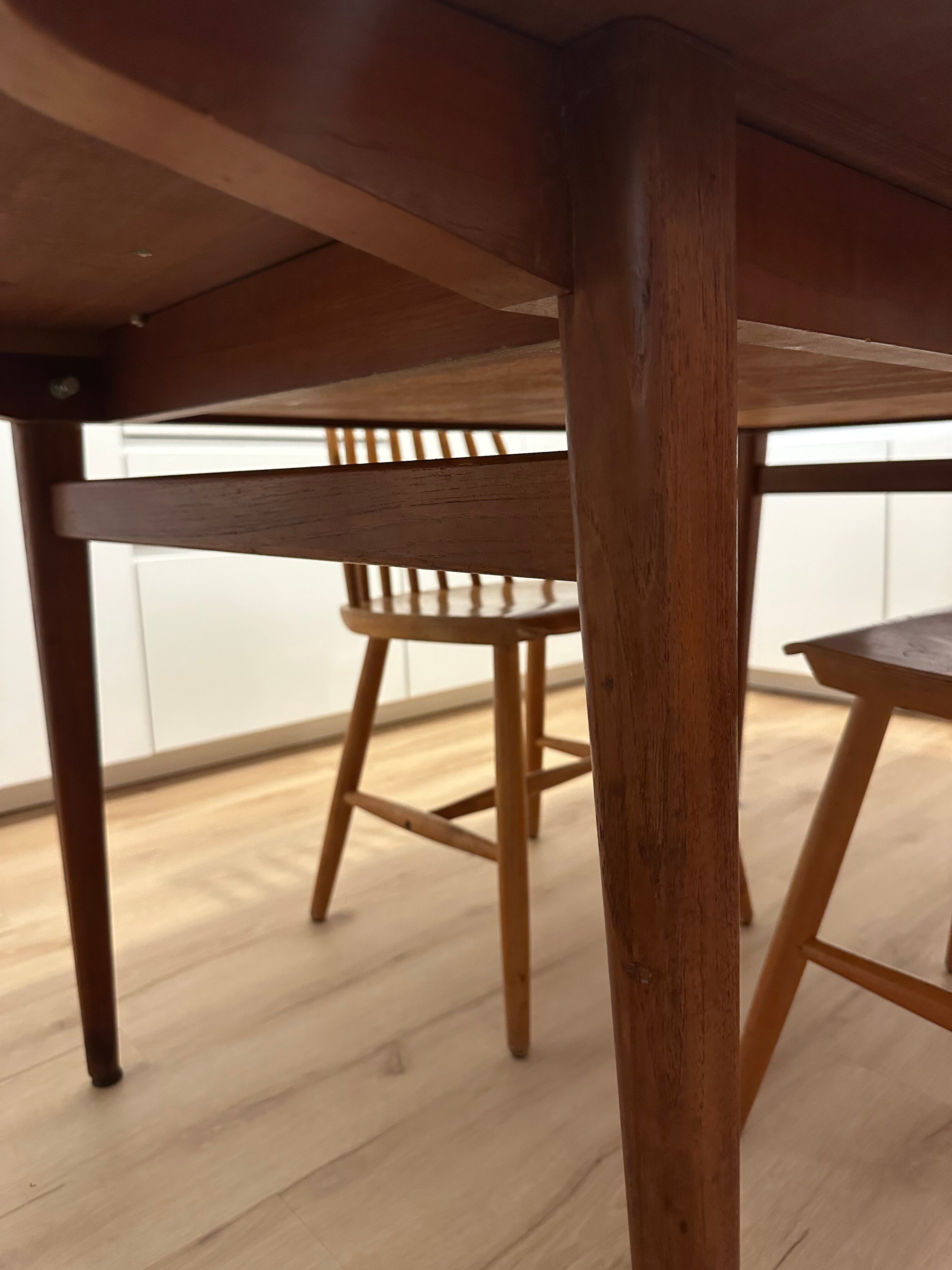 Vintage 1960s teak Scandinavian extendable table