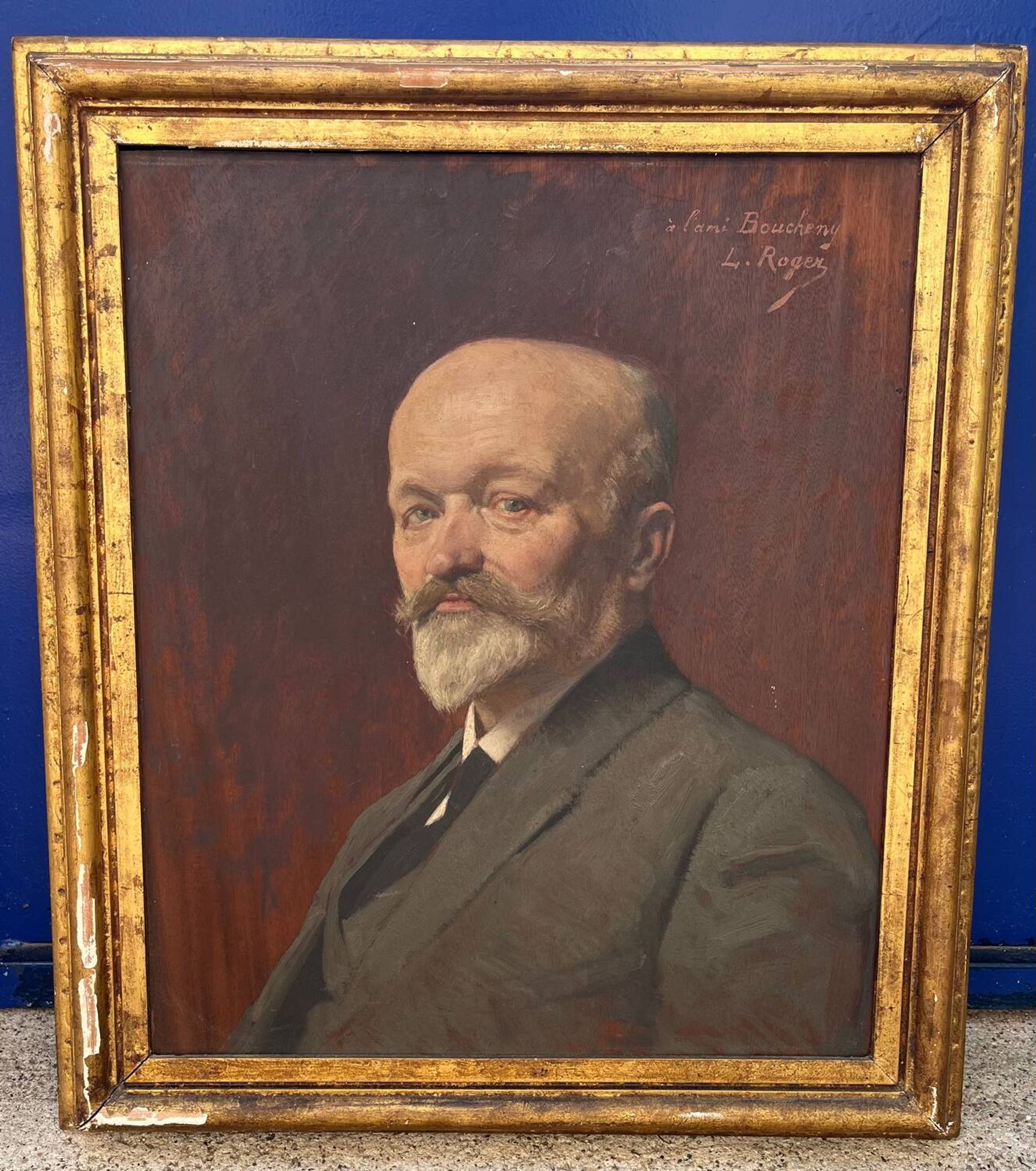 Tableau : huile sur panneau - portrait d’homme