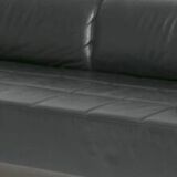 Poltrona Frau Quadra 3-seater black leather sofa