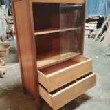 Vintage display cabinet with 2 drawers