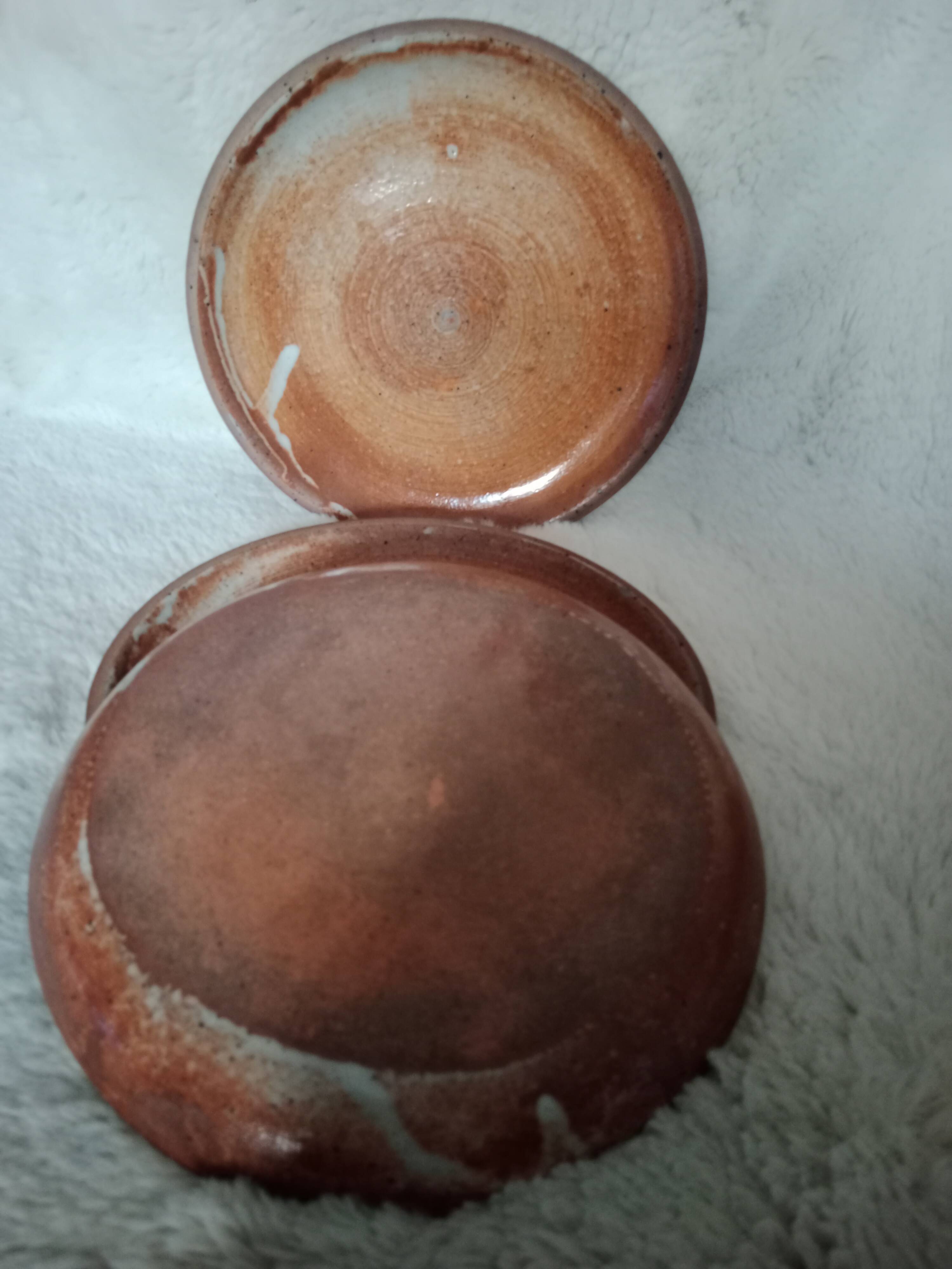 Assiettes à dessert vintage en grès