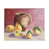 Still life naïve style on canvas