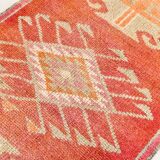 3x11 Tile Red Turkish Runner, Handmade Wool Runner Rug, 96x337Cm