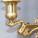 Large pair of Napoleonic gilt bronze empire style wall lights with three candles