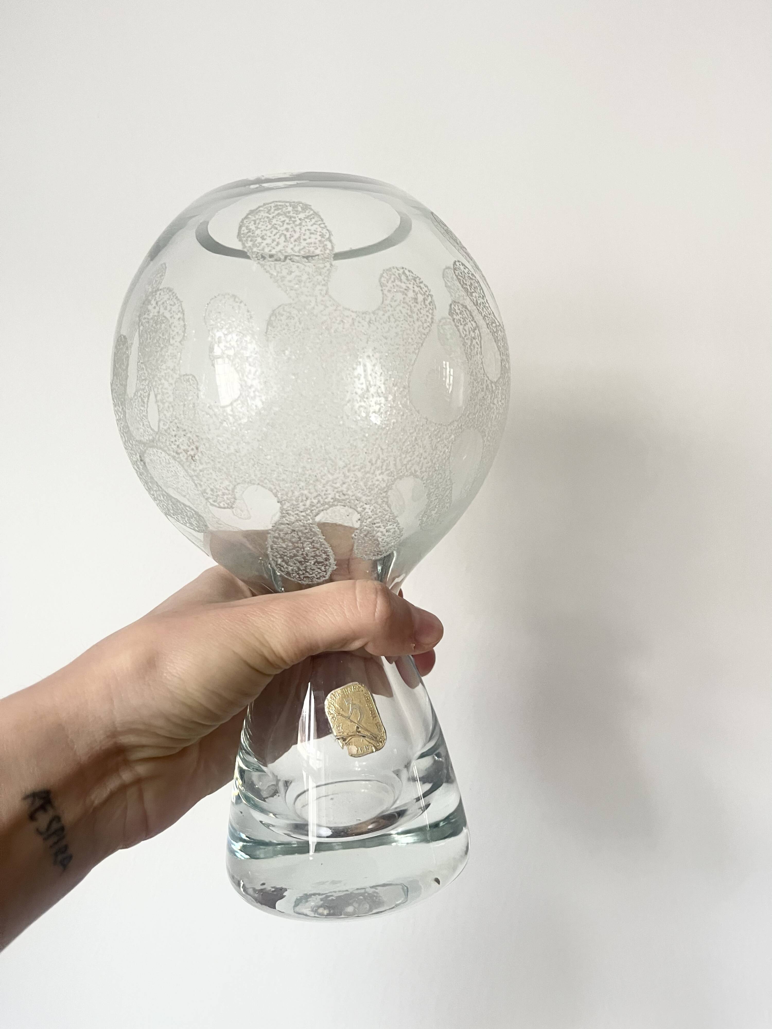 Vintage Art Glass Vase by Marita Voigt for Ilmenau, DDR East Germany