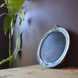 Blue and gold ceramic mirror