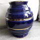 Large vintage blue and gold vase