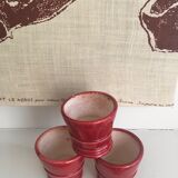 Enamelled terracotta flower pots, 1960s