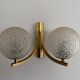 Simple two-armed wall light in brass and glass by Ball and Ball, Kaiser, 1960s, Germany.