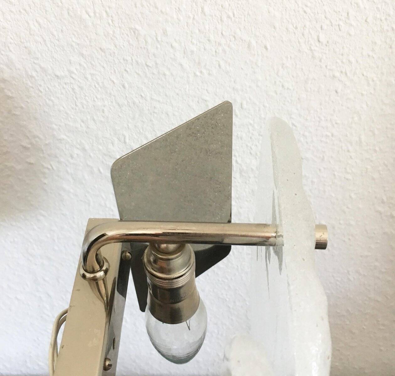 Frosted glass wall light by Kalmar Franken KG, 1960s