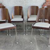 Series of 6 stackable chairs Baumann model Manhattan